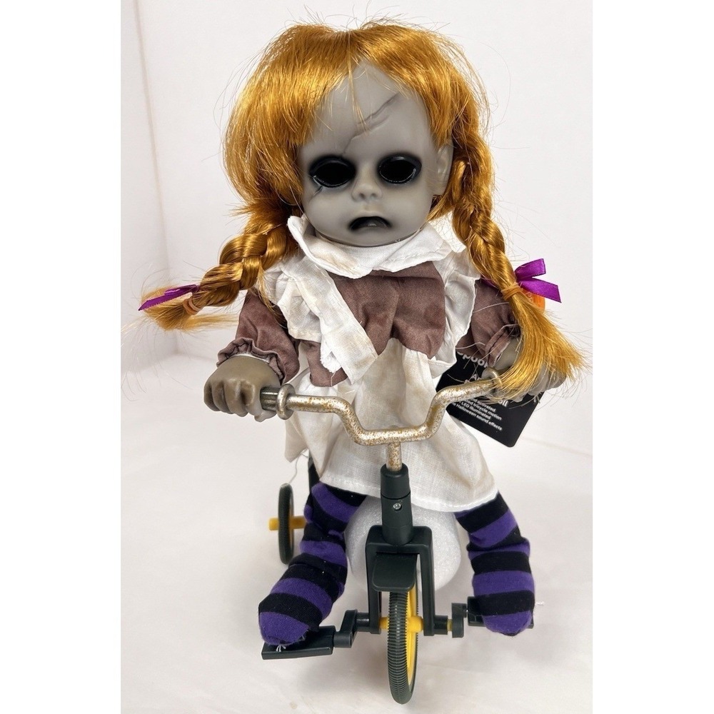 Spooky Village Animated Bicycle Doll Halloween